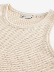 White Relaxed Fit EDIT Textured Vest - Image 6 of 7