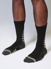 Black/Grey Active Cushioned Walking Socks 2 Pack - Image 1 of 7