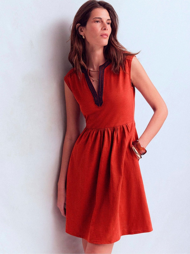 Boden Brown May Jersey Short Dress - Image 1 of 6 Boden Brown May Jersey Short Dress - Image 1 of 6