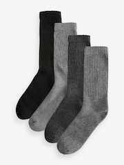 Grey/Black Heavyweight Socks 4 Pack - Image 1 of 7