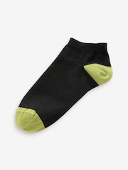 Black Striped Footbed Mens Cotton Rich Trainer Socks 7 Pack - Image 3 of 10