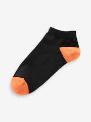 Black Striped Footbed Mens Cotton Rich Trainer Socks 7 Pack - Image 5 of 10