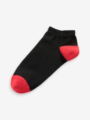 Black Striped Footbed Mens Cotton Rich Trainer Socks 7 Pack - Image 7 of 10