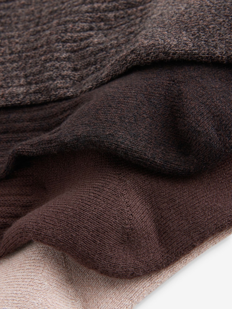 Cream/Brown Heavyweight Socks 4 Pack - Image 7 of 7