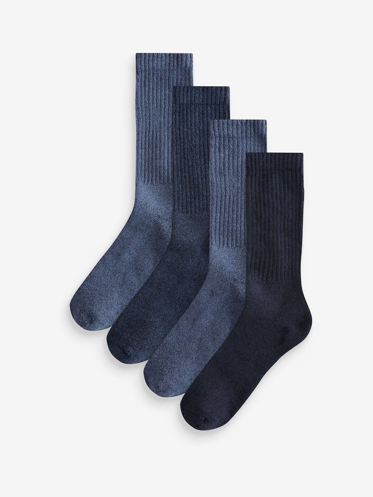 Navy Blue Heavyweight Socks 4 Pack - Image 1 of 6