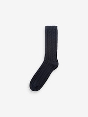 Brown/Navy Cable Socks 2 Pack - Image 3 of 5