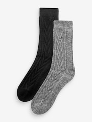 Черный/серый - Cable Socks 2 Pack - Изображение 1 из 5