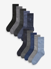 Blue Tones Heavyweight Socks 10 Pack - Image 2 of 14