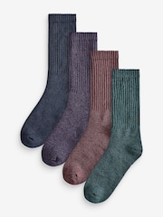 Green/Red/Purple Heavyweight Socks 4 Pack - Image 1 of 7