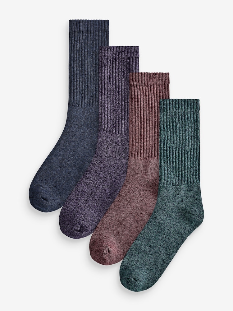 Green/Red/Purple Heavyweight Socks 4 Pack - Image 1 of 7