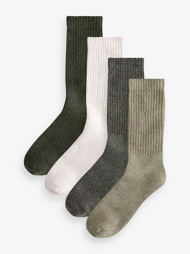 Green/Cream Heavyweight Socks 4 Pack - Image 1 of 7
