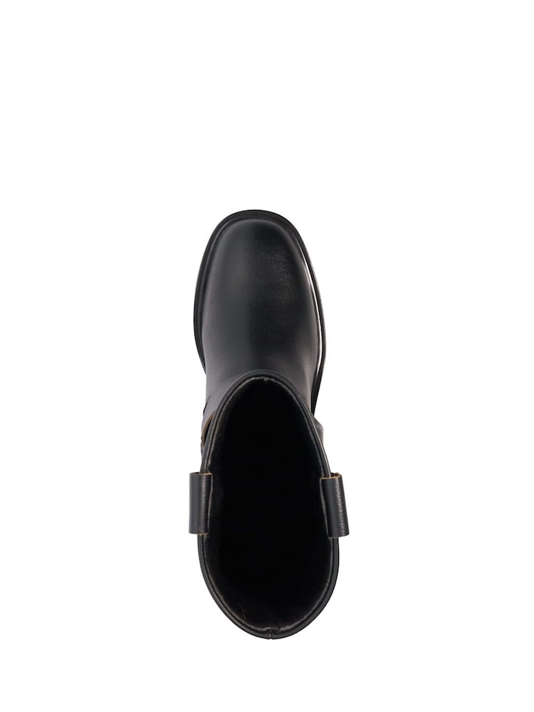 Dune London Black Pally Low Biker Boots - Image 5 of 5
