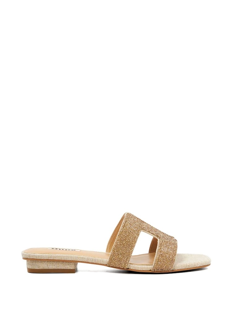 Dune London Gold Loupe Smart Slider Sandals - Image 2 of 5 Dune London Gold Loupe Smart Slider Sandals - Image 2 of 5