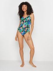 M&Co Black Rainbow Tropical Triple Frill Swimsuit - Image 2 of 7