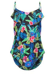 M&Co Black Rainbow Tropical Triple Frill Swimsuit - Image 6 of 7