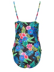 M&Co Black Rainbow Tropical Triple Frill Swimsuit - Image 7 of 7
