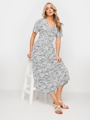 Long Tall Sally Black V-Neck Printed Pocket Dress - Image 1 of 5