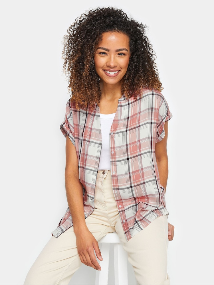 M&Co Pink Short Sleeve Checked Shirt - Image 1 of 5