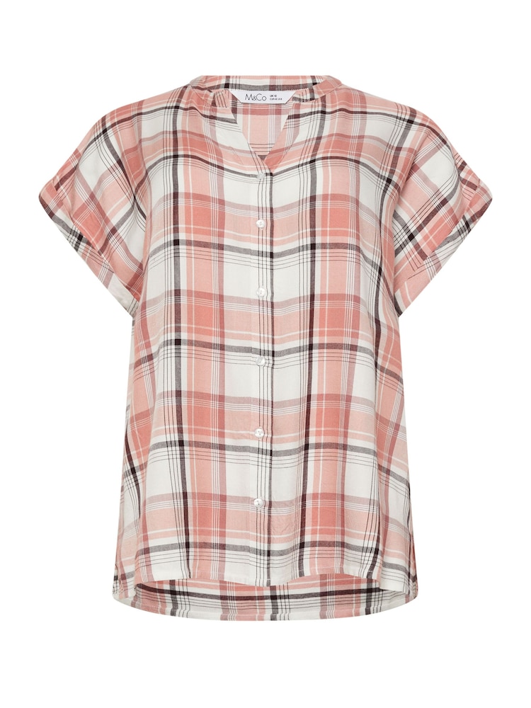 M&Co Pink Short Sleeve Checked Shirt - Image 5 of 5