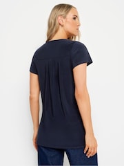 Long Tall Sally Blue Zip Detail T-Shirt - Image 3 of 5