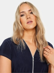 Long Tall Sally Blue Zip Detail T-Shirt - Image 4 of 5