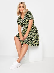 Yours Curve Black Batwing Button Through Dress - Image 1 of 5