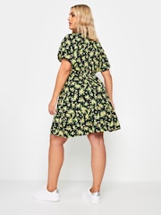 Yours Curve Black Batwing Button Through Dress - Image 2 of 5