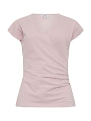 Long Tall Sally Pink Grown On Sleeve Wrap Top - Image 5 of 5