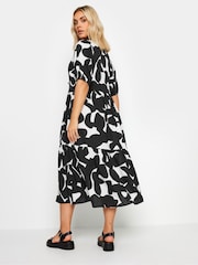 Schwarz - Yours Curve 100% Cotton Abstract Tiered Shirt Dress - Bild 3 von 5