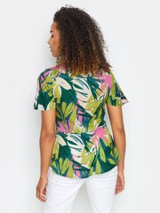 M&Co Green Print Twist Front Top - Image 2 of 5