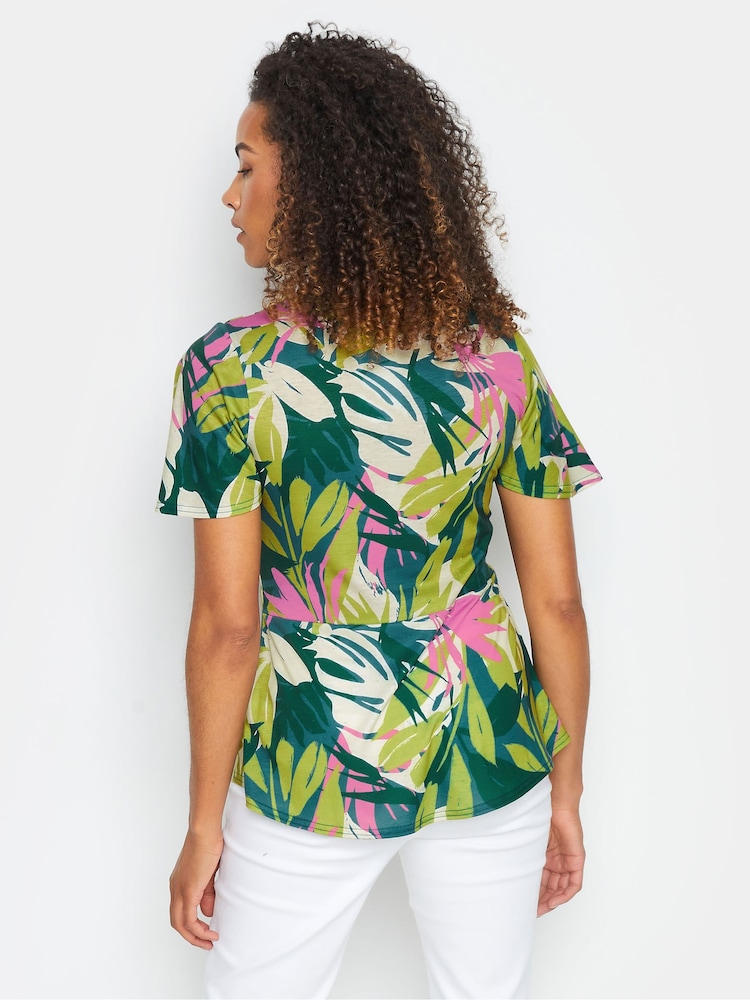 M&Co Green Print Twist Front Top - Image 2 of 5