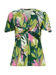 M&Co Green Print Twist Front Top - Image 5 of 5