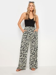 Long Tall Sally Black Floral Wide Leg Trousers - Image 1 of 6