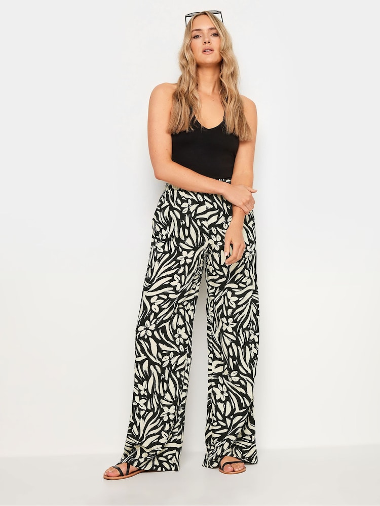 Long Tall Sally Black Floral Wide Leg Trousers - Image 2 of 6
