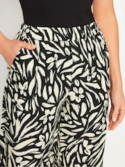 Long Tall Sally Black Floral Wide Leg Trousers - Image 5 of 6