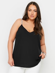 Yours Curve Black Limited Chain Strap Cami - Image 1 of 6