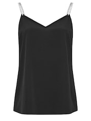 Yours Curve Black Limited Chain Strap Cami - Image 6 of 6