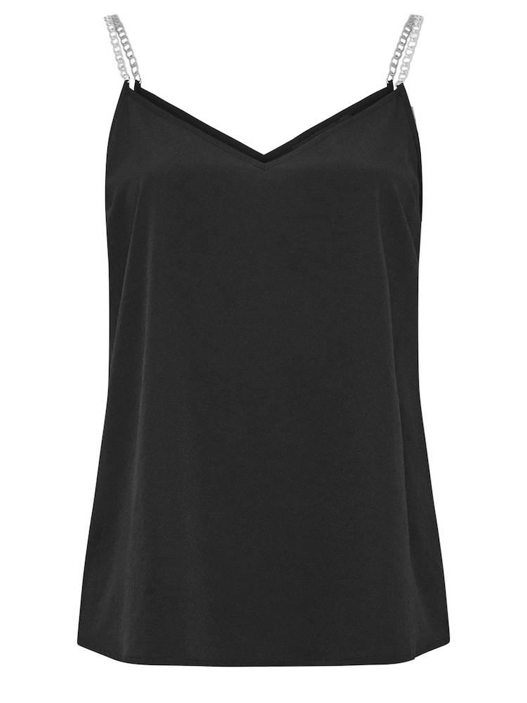Yours Curve Black Limited Chain Strap Cami - Image 6 of 6