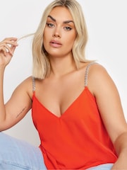 Yours Curve Orange Limited Chain Strap Cami - Image 5 of 6
