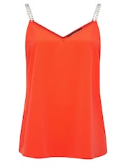 Yours Curve Orange Limited Chain Strap Cami - Image 6 of 6
