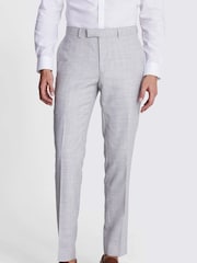 MOSS Grey Light Grey Marl Trs Moss Slim Mixer Trousers - Image 1 of 4