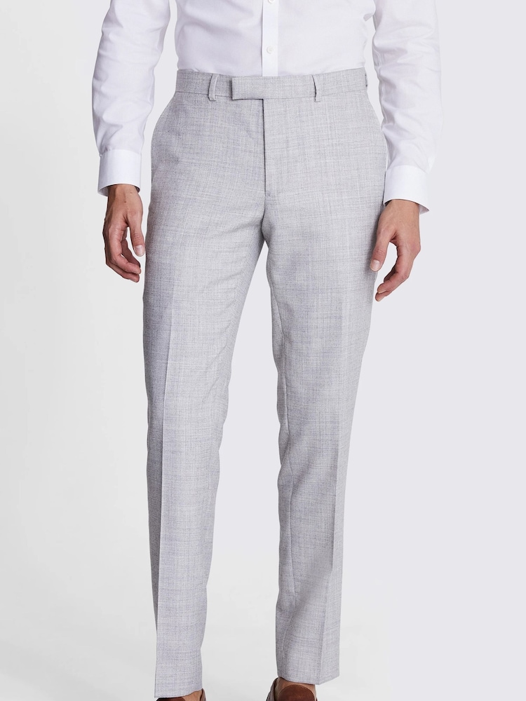 MOSS Grey Light Grey Marl Trs Moss Slim Mixer Trousers - Image 1 of 4