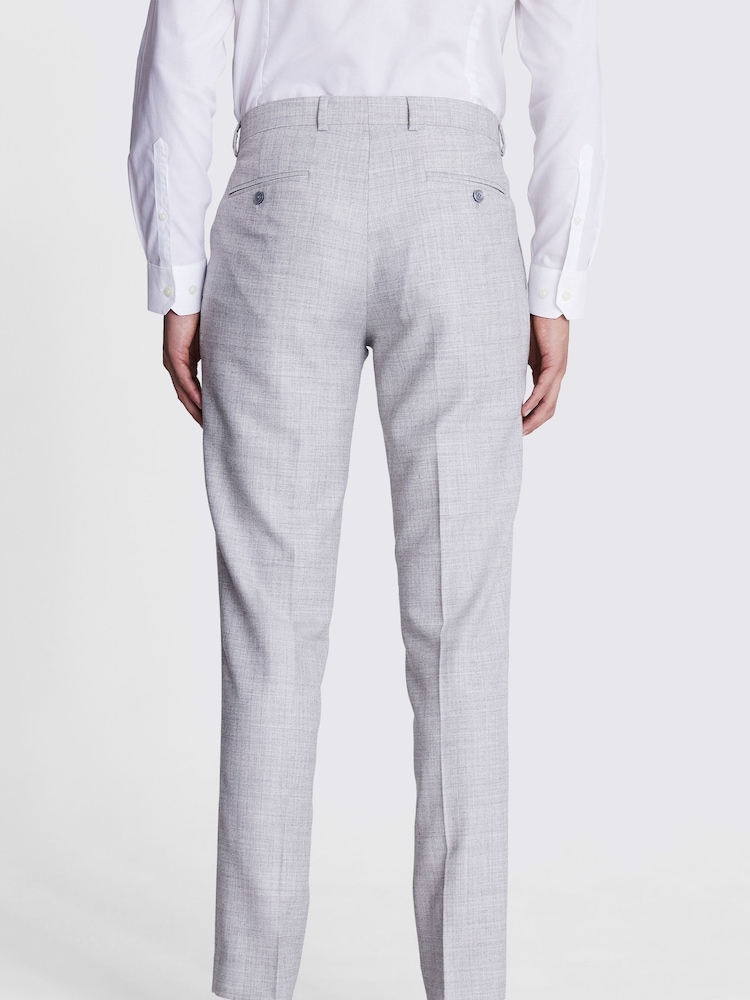 MOSS Grey Light Grey Marl Trs Moss Slim Mixer Trousers - Image 2 of 4