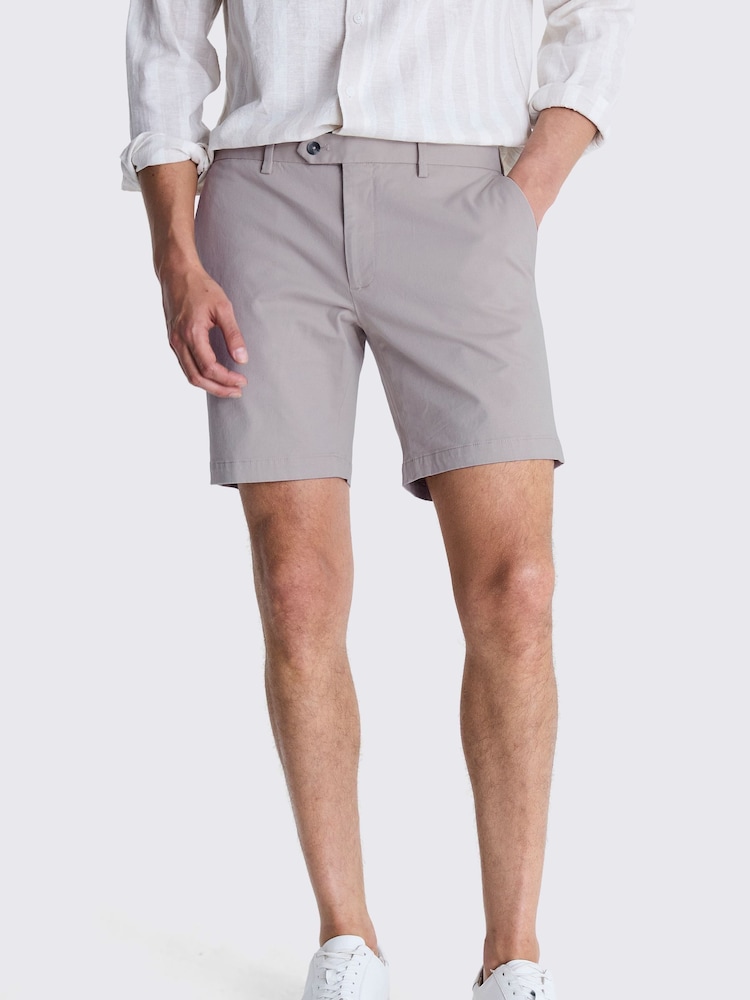 MOSS Grey Slim Fit Stretch Chino Shorts - Image 1 of 3