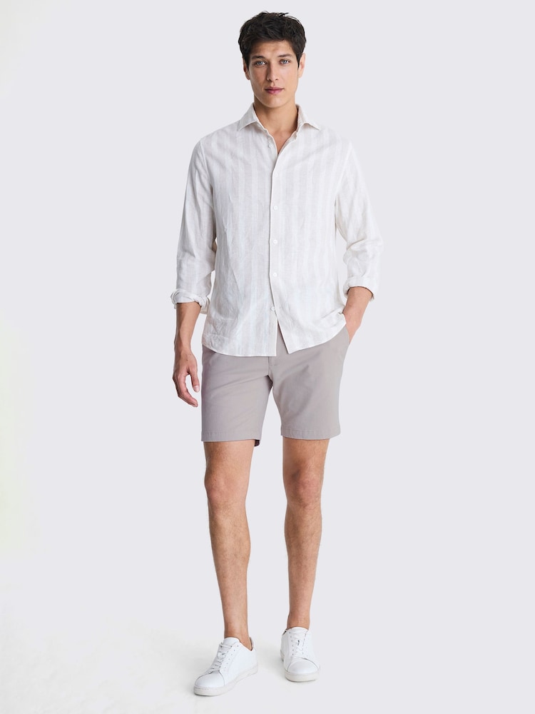 MOSS Grey Slim Fit Stretch Chino Shorts - Image 2 of 3