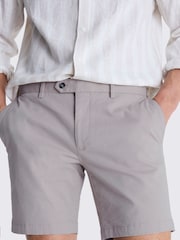 MOSS Grey Slim Fit Stretch Chino Shorts - Image 3 of 3