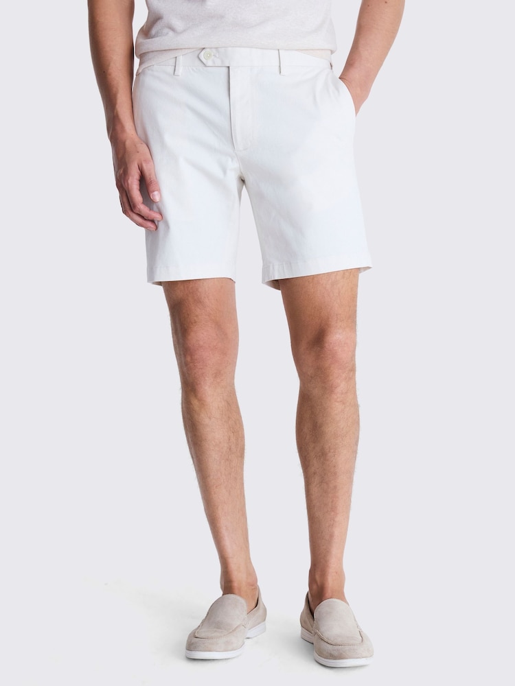 MOSS White Slim Fit Stretch Chino Shorts - Image 1 of 4