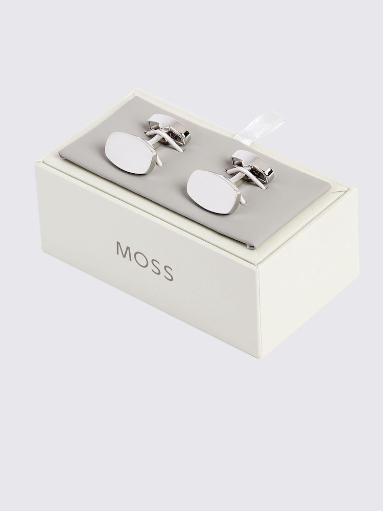 MOSS Grey Brushed Cufflinks - Image 2 of 2