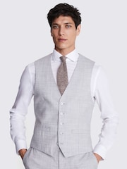 MOSS Grey Light Grey Marl Wct Moss Slim Mixer Waistcoat AUTUMN - Image 1 of 4