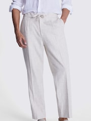 MOSS Natural Herringbone Beach Trousers - Image 1 of 3